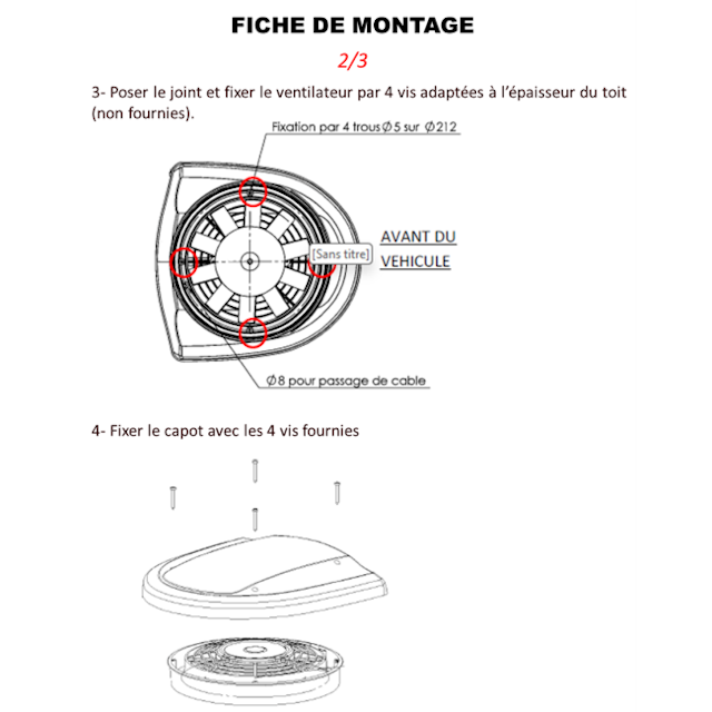 Aérateur de toit motorisé et profilé pour le transport de chiens