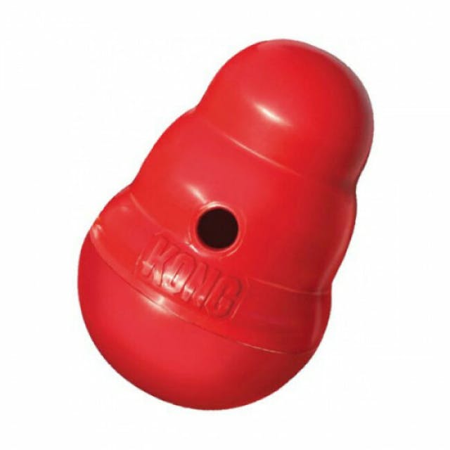 Balle à friandises pour chien KONG Wobbler rouge