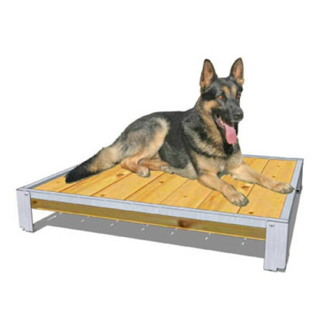 Banc de couchage pour chien en sapin naturel