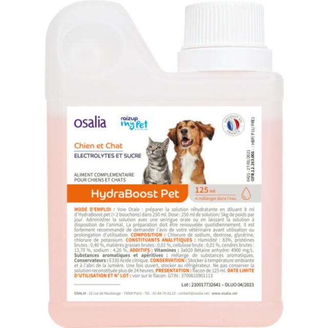 Boisson réhydratante Hydraboost Pet pour animal fragile ou sportif