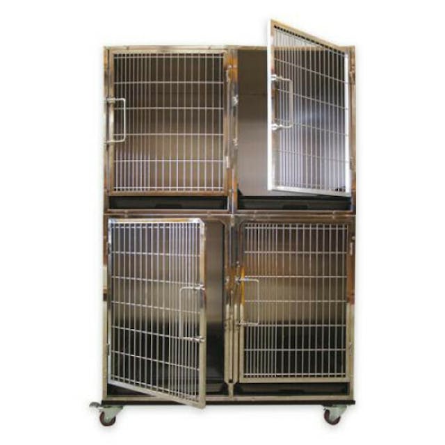 Cage de gardiennage 4 roues en inox Phoenix