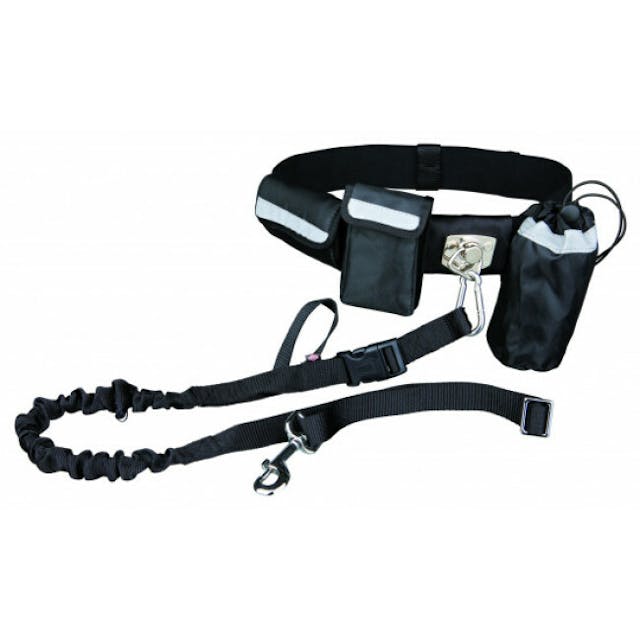 Ceinture de jogging noire avec laisse pour chiens < 40 kg Friends On Tour