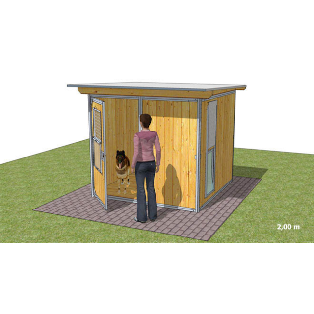 Chenil en bois - 2 x 2 m - SUPER ELEVEUR pour chien & chat