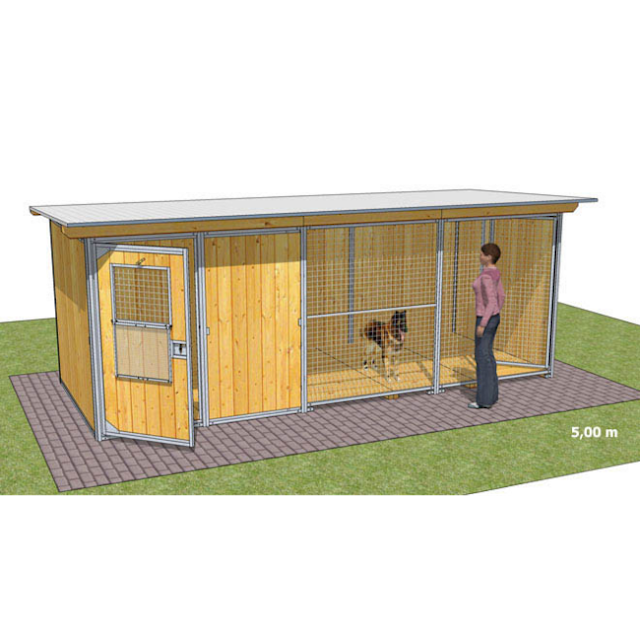 Chenil en bois - 2 x 5 m - SUPER ELEVEUR pour chien & chat