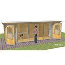 Chenil en bois - 2 x 6 m - Duo - SUPER ÉLEVEUR JUNIOR pour chien & chat - Chenil avec fixations sol béton