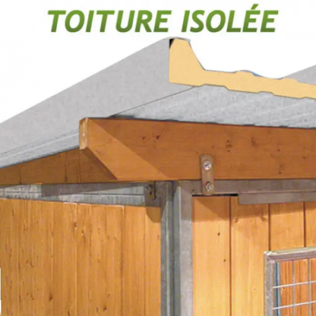 Chenil en bois - 2 x 6 m - Duo - SUPER ÉLEVEUR JUNIOR pour chien & chat - Toiture isolée 2 x 6 m