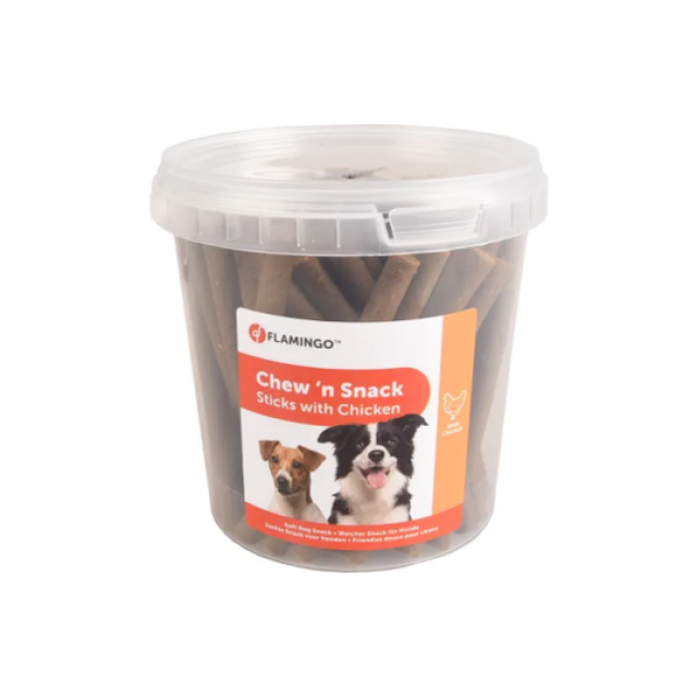 Chew N Snack Sticks au poulet friandises chien seau de 700 g