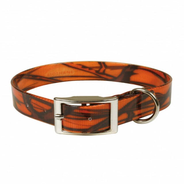 Collier camouflage orange en Biothane pour chien