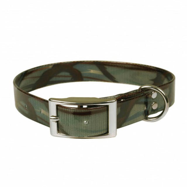 Collier camouflage vert en Biothane pour chien