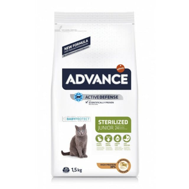 Croquettes pour chat au poulet Young Sterilised Advance Sac 1,5 kg