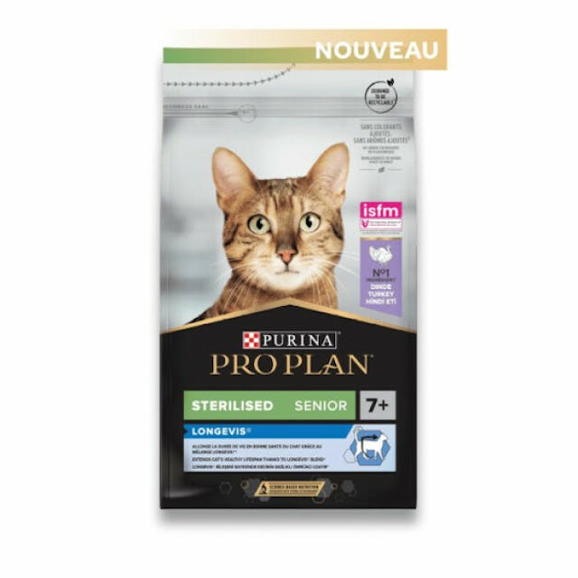 Croquettes pour chat stérilisé Pro Plan Sterilised adulte 7+ dinde