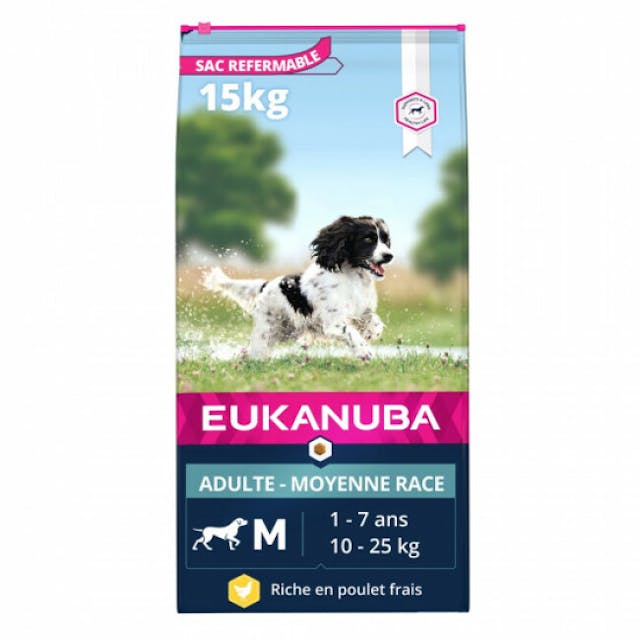 Croquettes pour chien adulte moyennes races Eukanuba