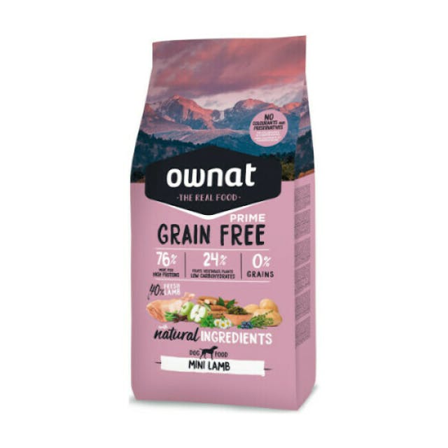 Croquettes pour chien Mini Adult à l'agneau Grain Free Prime Ownat