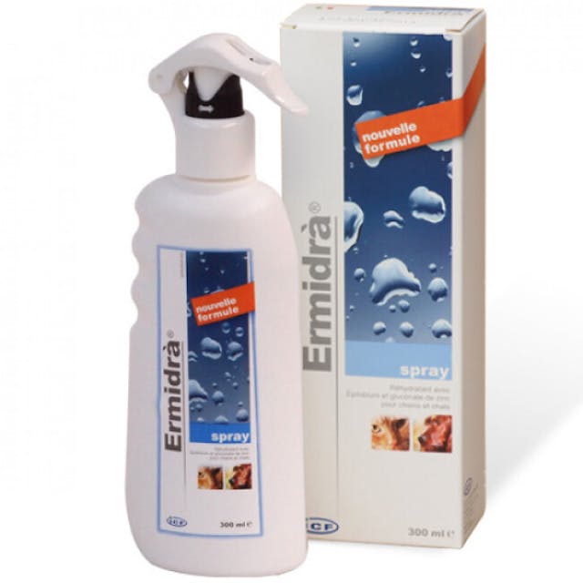 Ermidra spray réhydratant de la peau pour chien, chat & NAC