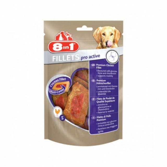 Friandises pour chien Pro Active 8 in 1 Fillets saveur poulet Sachet 80 g