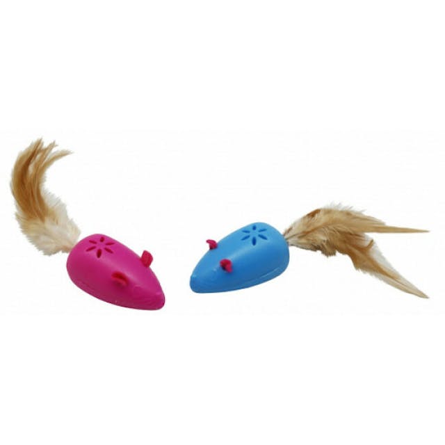 Jouet souris pour chat avec grelot et plumes