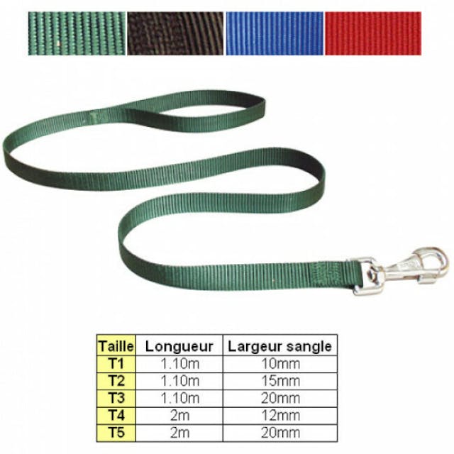 Laisse unie nylon pour chien