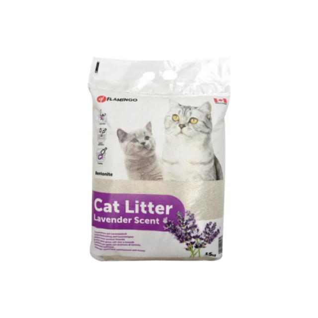 Litière pour chat bentonite Flamingo Sac 15 kg