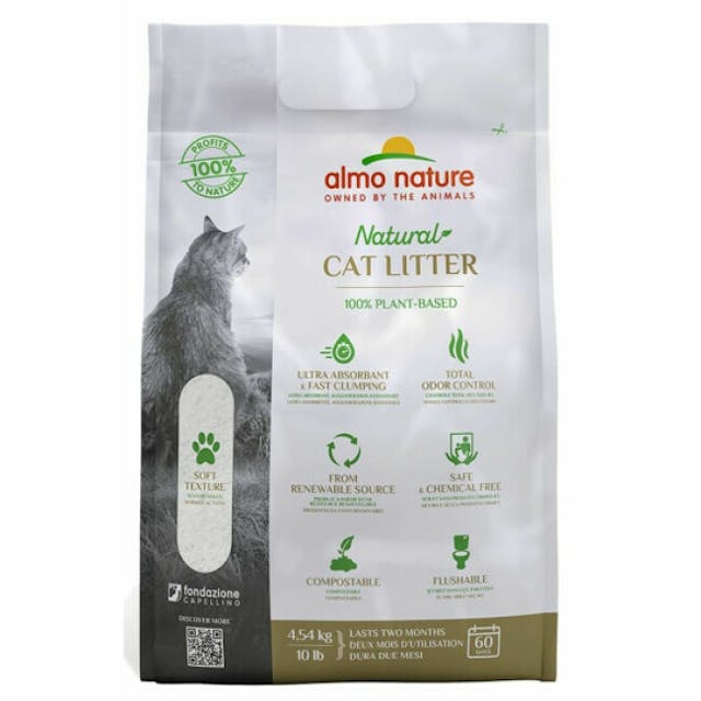 Litière végétale pour chat CatLitter Almo Nature Sac 4,54 kg