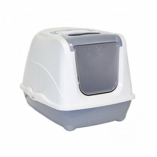 Maison de toilette de grande taille pour chat Flip Cat Anka grise et blanche