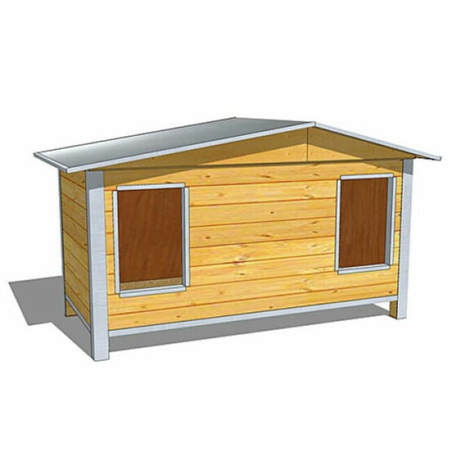 Niche en bois pour chien Duo Confort Isolée double pan