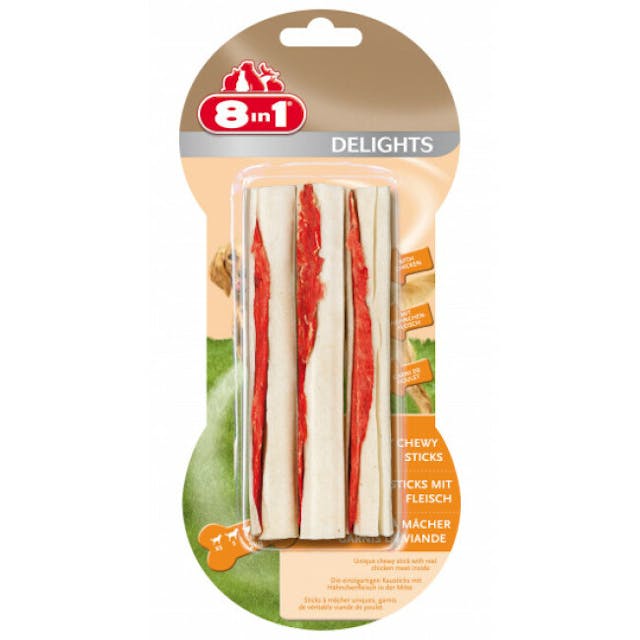 Os à mâcher pour chien en sticks Delight 8 in 1 au poulet