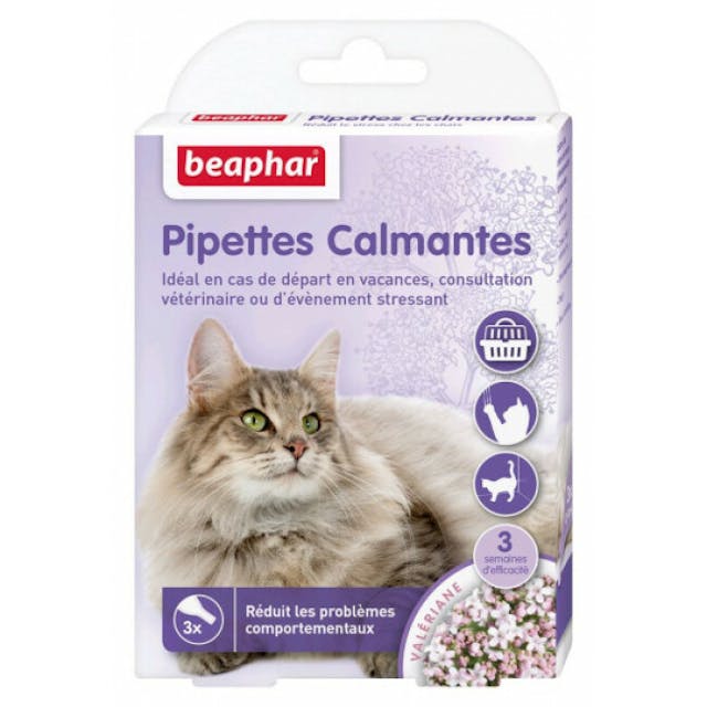 Pipettes calmantes à base de Valériane pour chat Beaphar