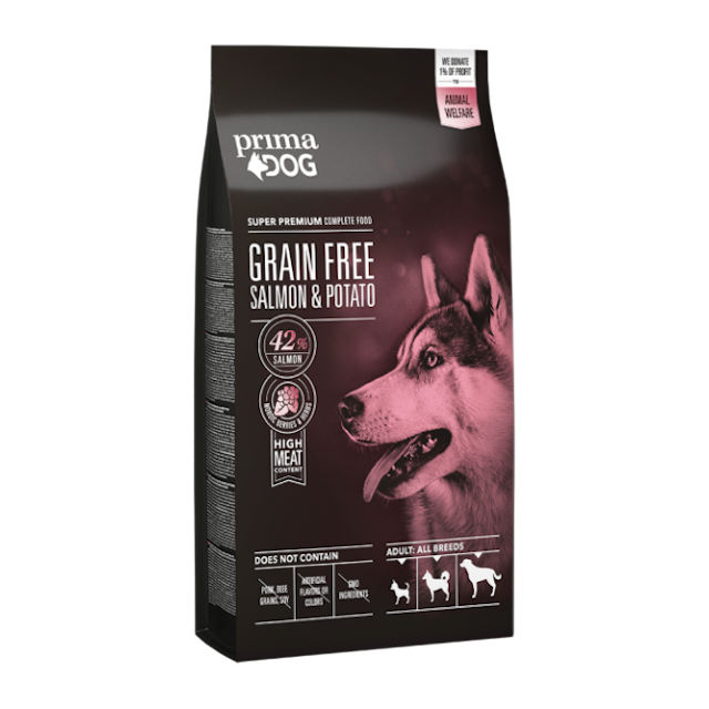 PrimaDog Grain Free - Croquettes sans céréales pour chien adulte