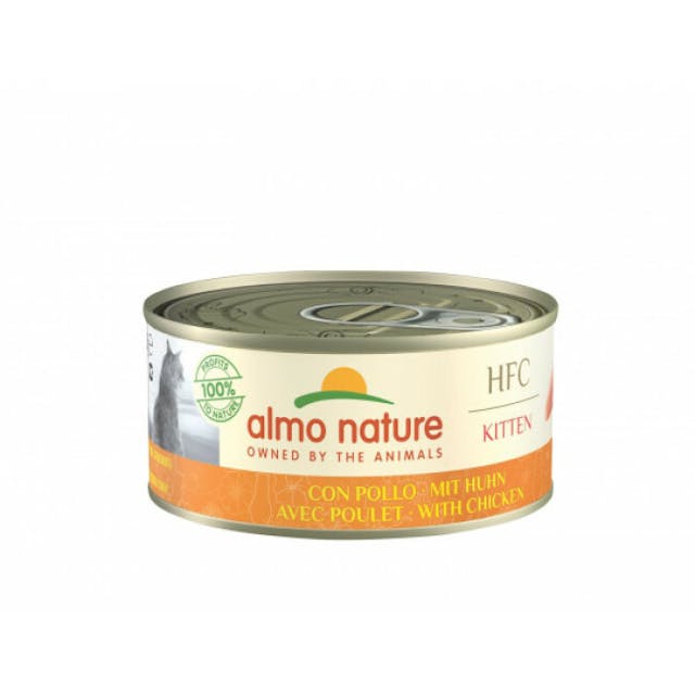 Pâtée pour chaton HFC Natural Almo Nature au poulet 6 boîtes de 70 g