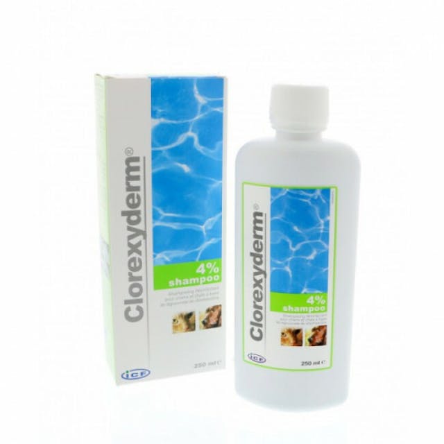 Shampoing traitant pour chien et chat Clorexiderm flacon de 250 ml