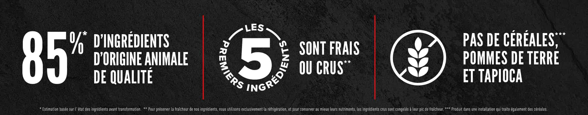 Bannière % / first 5 / grain free