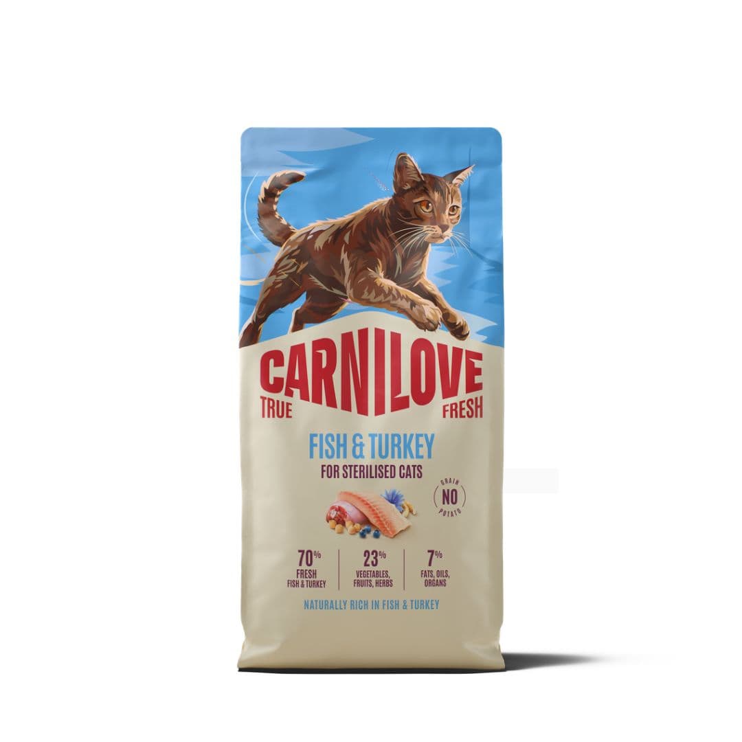 Croquettes Carnilove True Fresh poisson et dinde pour chat adulte stérilisé