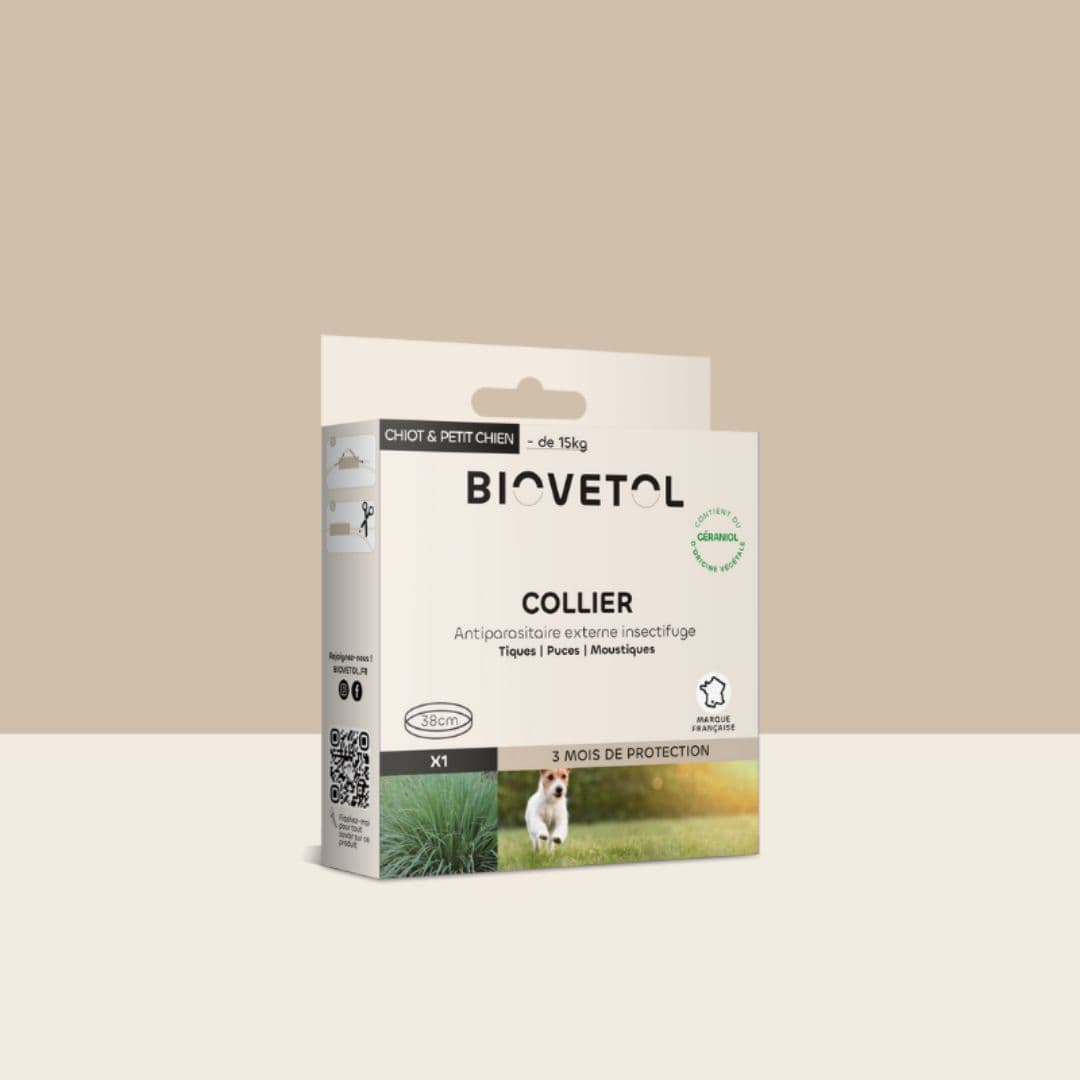 Collier antiparasitaire externe insectifuge pour chien Biovetol