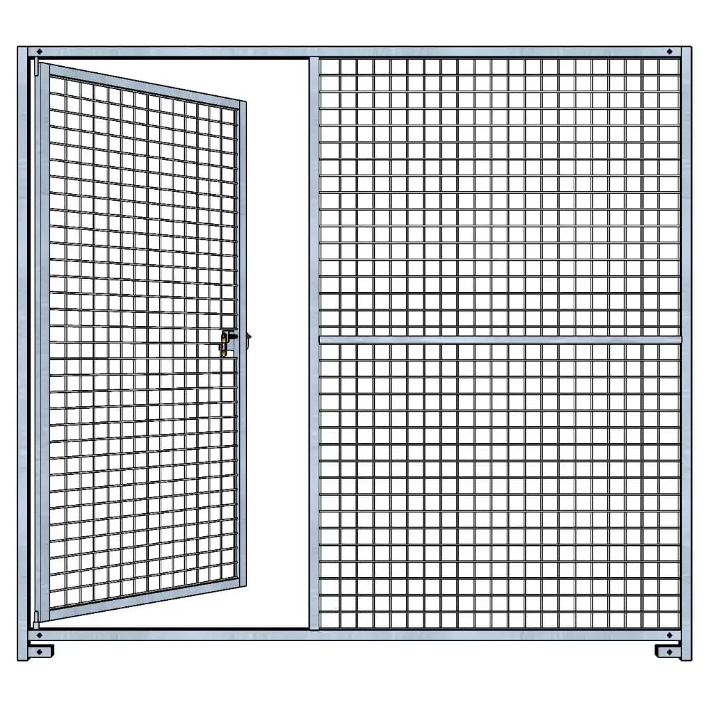 Panneau de chenil grillagé - Hauteur 1,825m avec porte