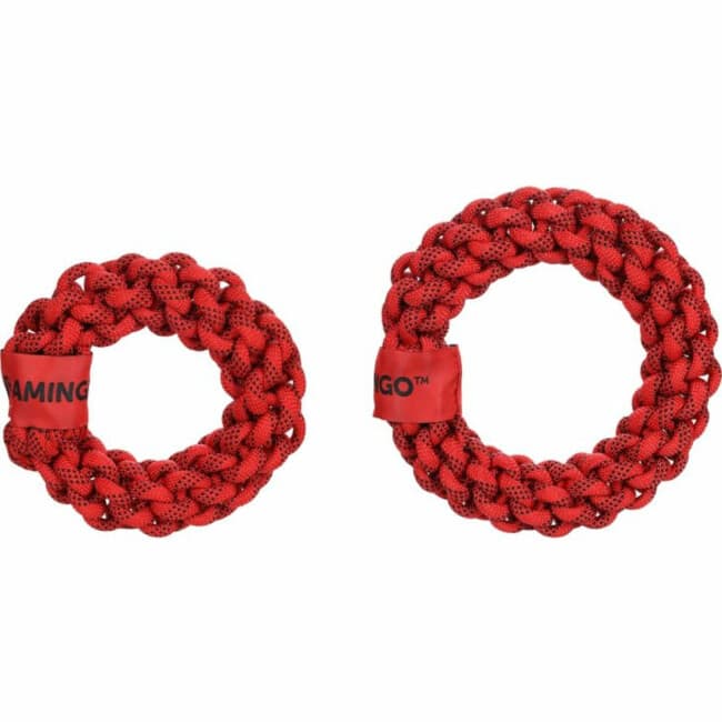 Anneau en corde Rouge/Noir
