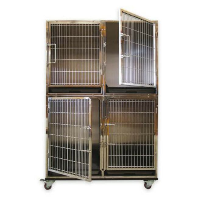 Cage de gardiennage 4 roues en inox Phoenix