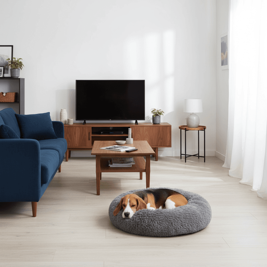 Coussin rond doux Krems pour chien plusieurs coloris