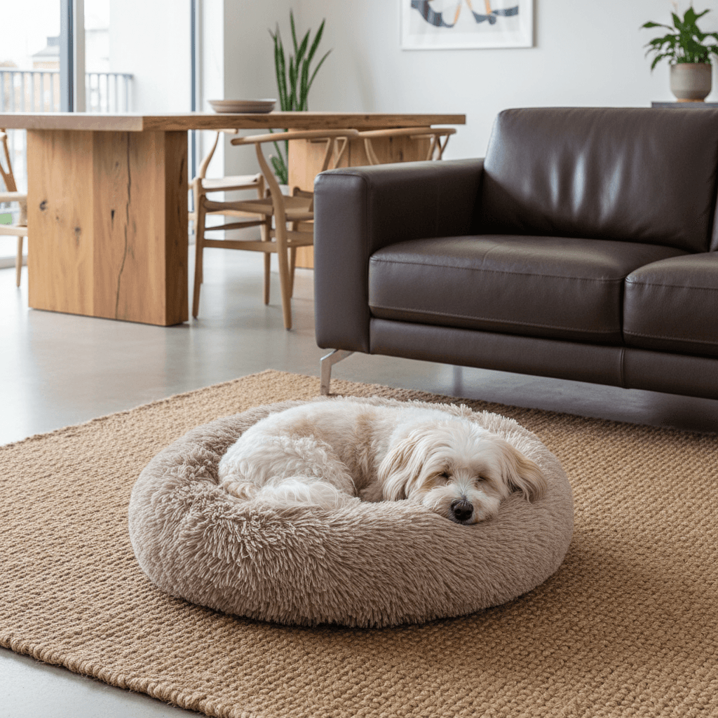 Coussin pour chien doux rond Krems Flamingo Marron Clair