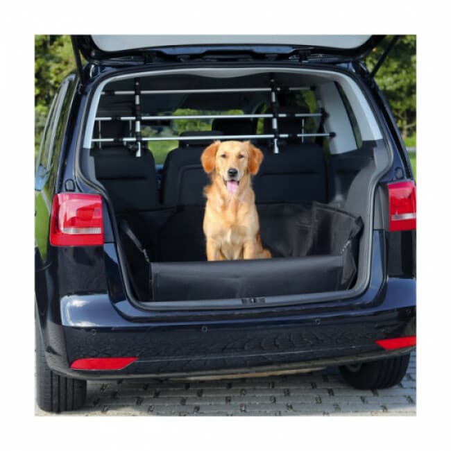 Couverture noire de protection pour coffre de voiture Friends on tour pour chiens