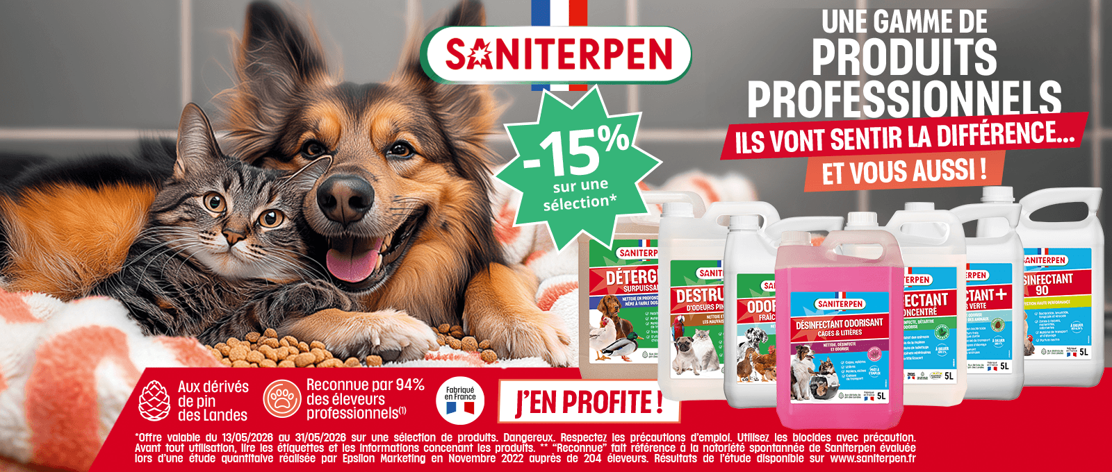 Remise 15% sur produits nettoyage niches & chenils - Polytrans - 2026