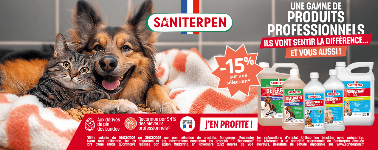 Grand ménage de printemps : 15% de remise Saniterpen (Tous les détergents parfumants, désinfectants, détergent sans allergène ......)